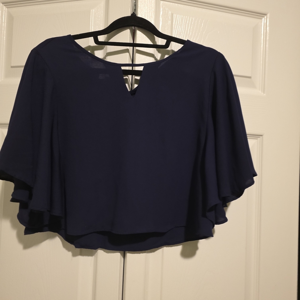 Elegant Navy Blue Women's Top